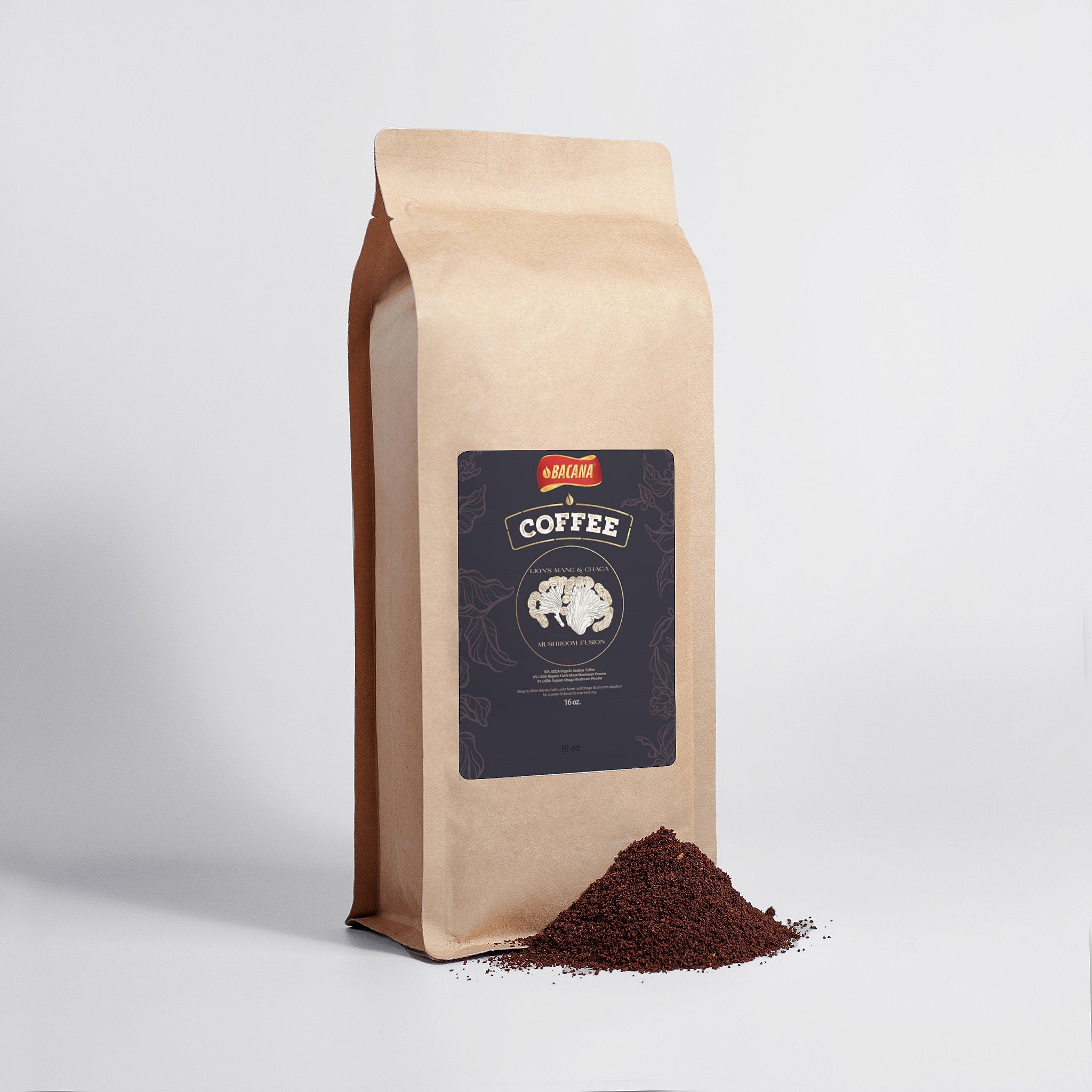 Bacana - Mushroom Coffee Fusion - Lion’s Mane & Chaga 16oz - QLIFE Wellness