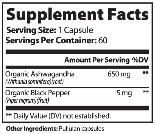 TRUFUNGI - Ashwagandha with Black Pepper - QLIFE Wellness