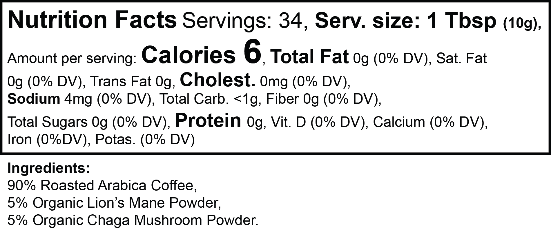 Bacana Vitality Mushroom Coffee (Medium Roast)
