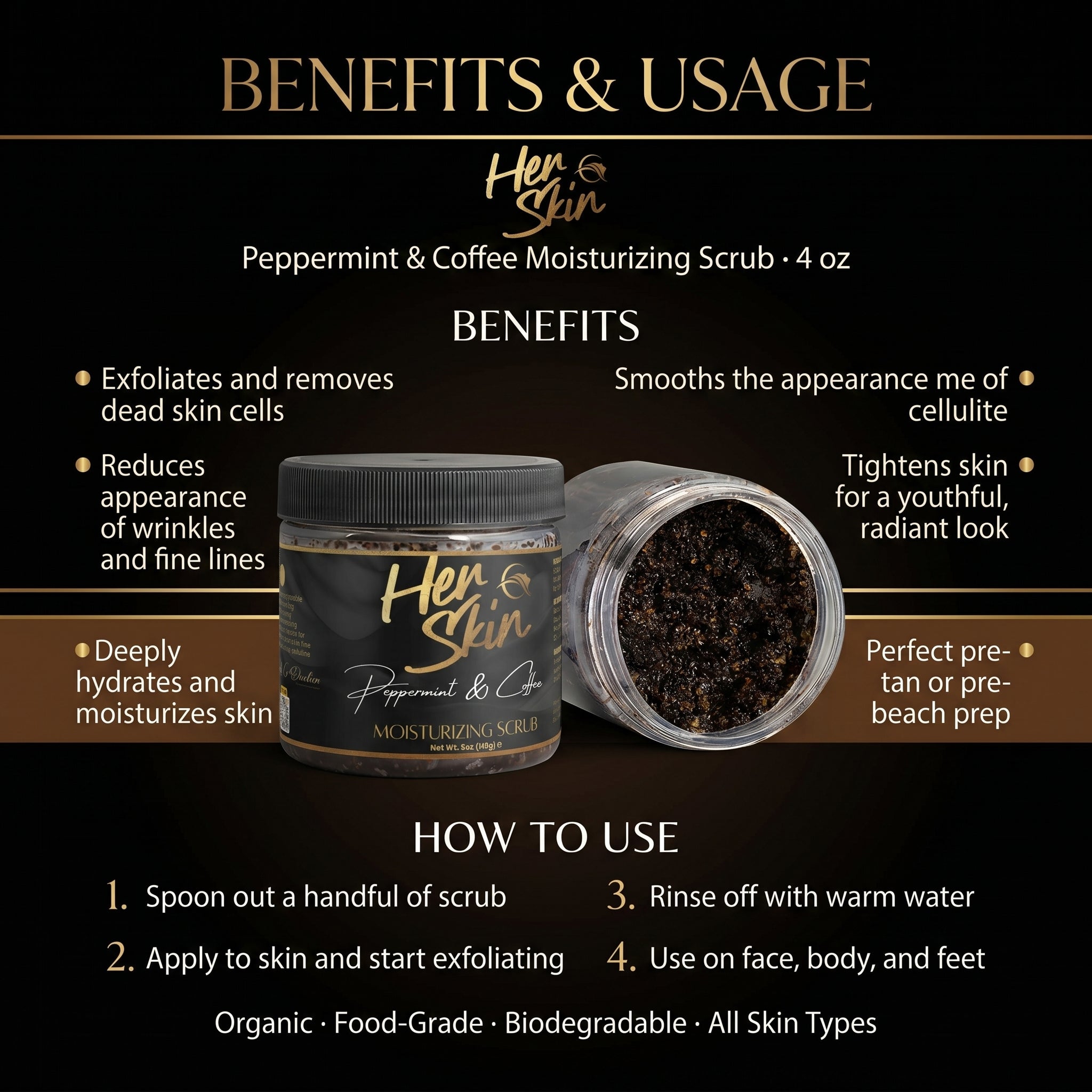 HER Skin Peppermint Coffee Scrub - QLIFE Wellness