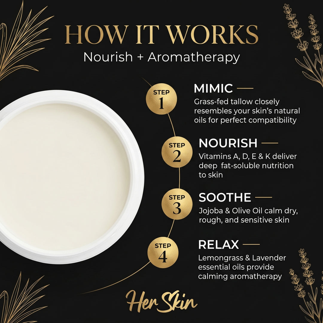 HER Skin Tallow Cream Lemongrass & Lavender - QLIFE Wellness