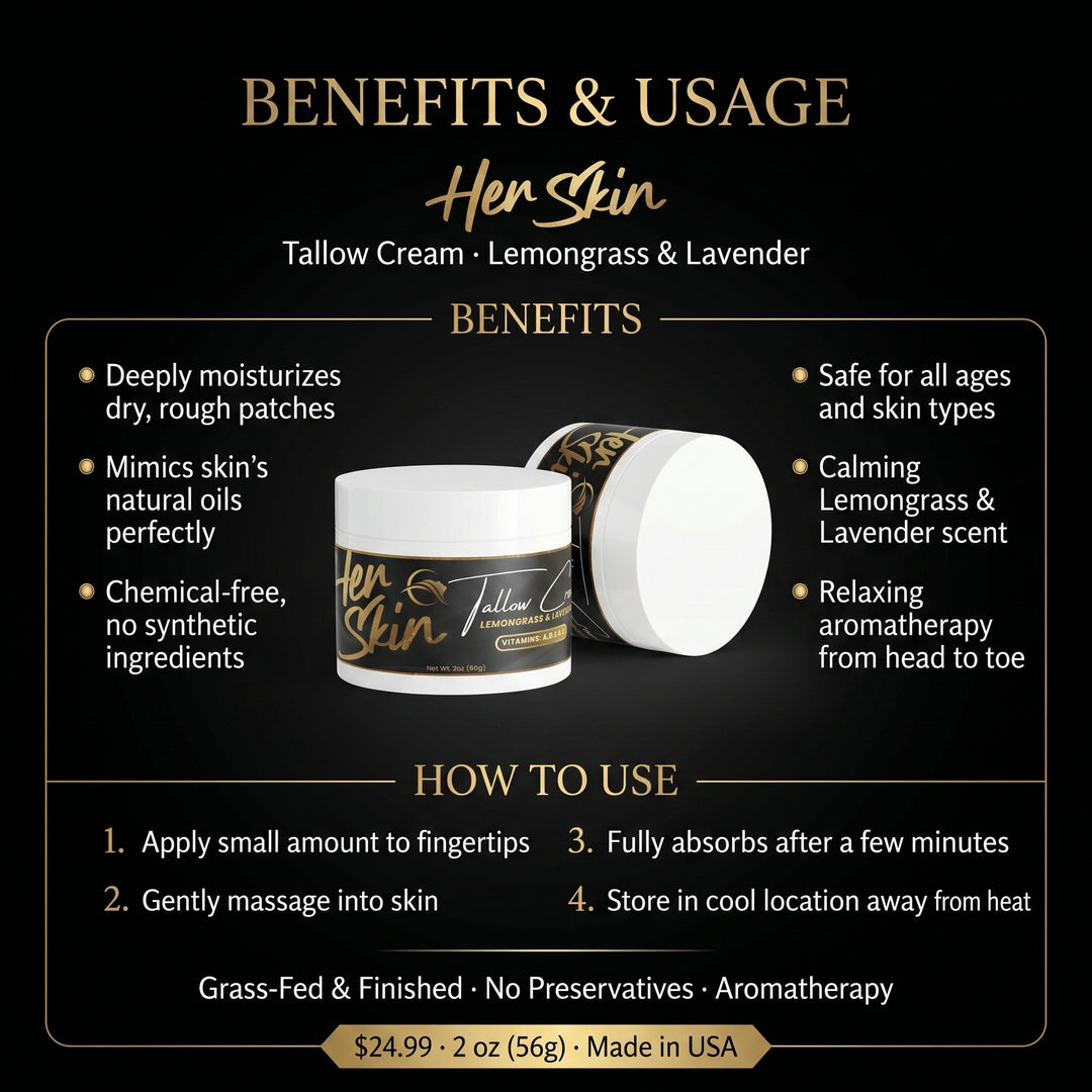HER Skin Tallow Cream Lemongrass & Lavender - QLIFE Wellness