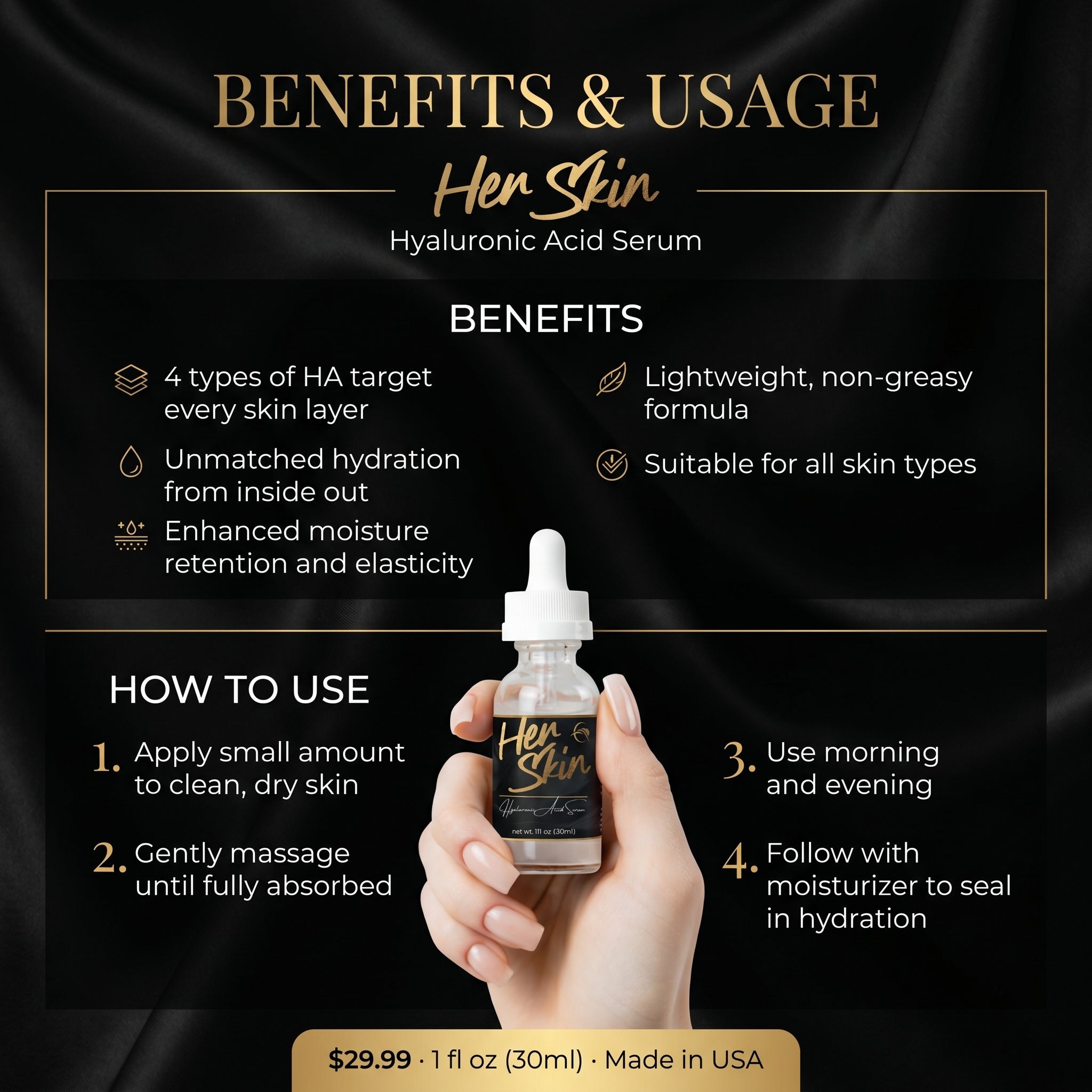 HER SKIN - Hyaluronic Acid Serum - QLIFE Wellness