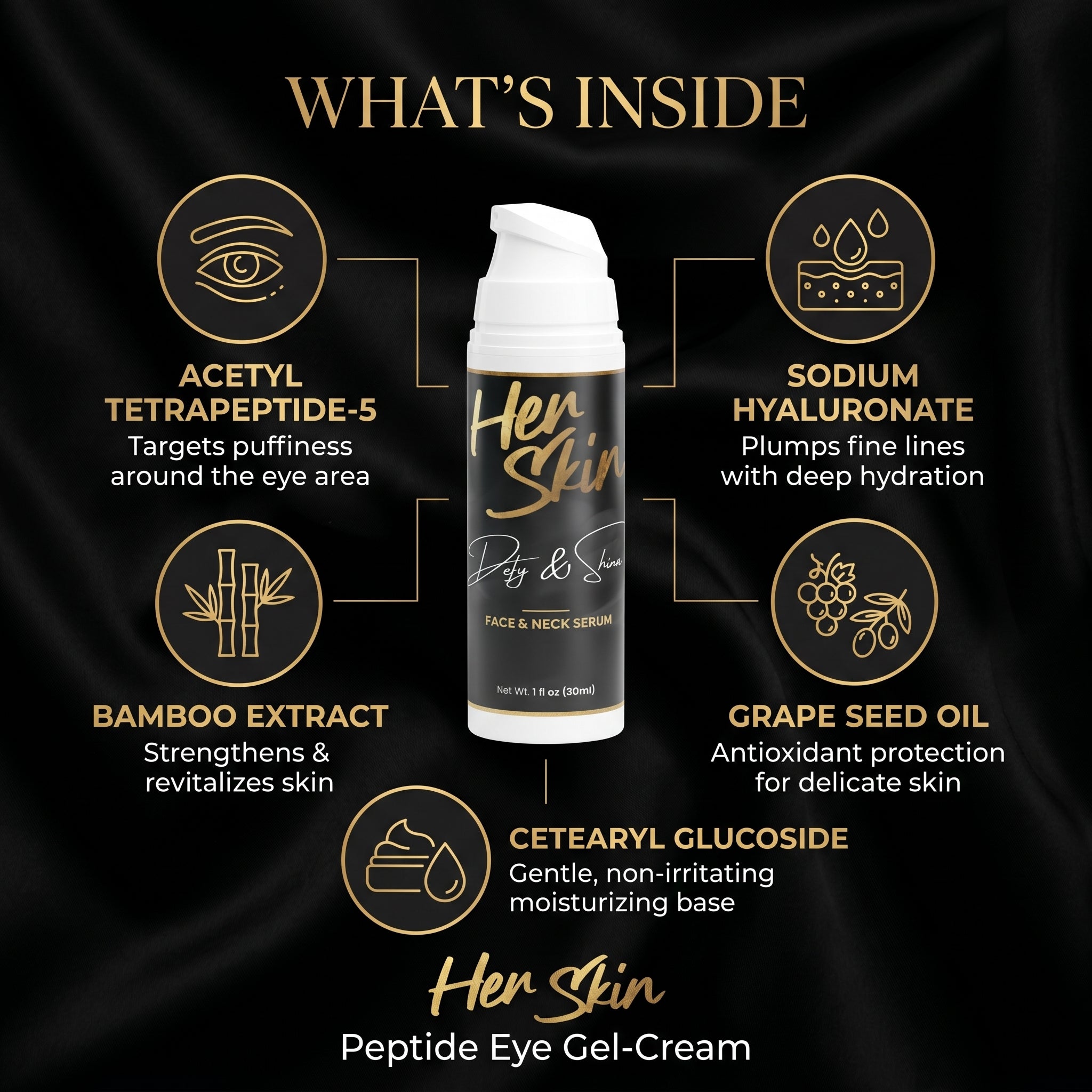 HER EYES Peptide Eye Gel - Cream - QLIFE Wellness